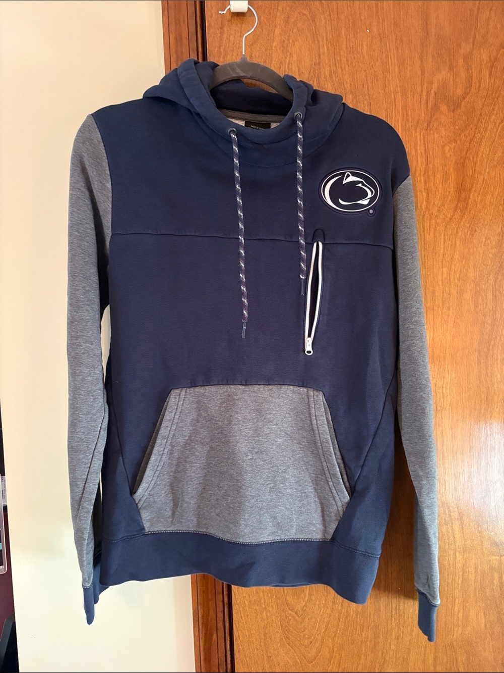 Nike Navy and Gray Contrast Logo Hoodie